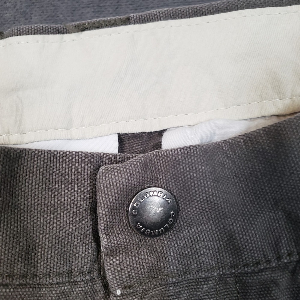 Columbia Canvas Utility Pants Mens 38x32 Gray Straight Leg Cotton Workwear - Picture 7 of 12